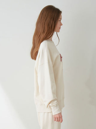 UNISEX Fleece One Point Pullover Sweater in ivory, Pullover Sweaters at Gelato Pique USA.