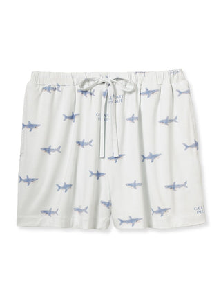 Gelato Pique lounge shorts with shark motif, featuring soft, breathable fabric for comfort and playful style.