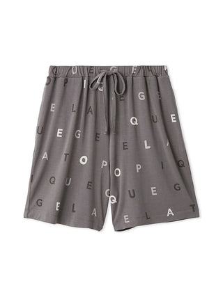 Rayon logo motif women's lounge shorts by Gelato Pique USA, premium loungewear and sleepwear, soft touch, cool gray design.