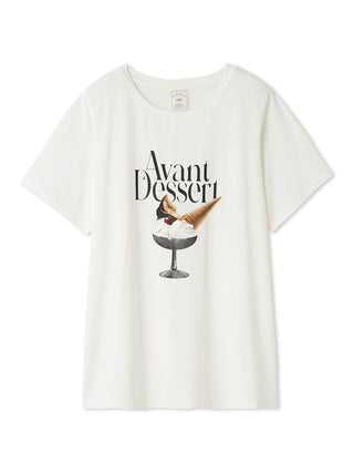 COOL Rayon Dessert Logo Relaxed Fit T-shirt with 'Avant Dessert' print by Gelato Pique USA, made from soft rayon for casual comfort.