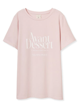 COOL Rayon Logo Relaxed Fit T-shirt in Pink with Avant Dessert logo, offering luxurious comfort and chic style for loungewear enthusiasts.
