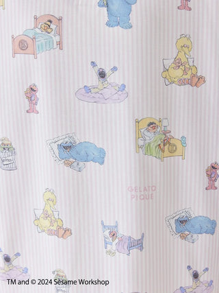 Sesame Street characters all-over print fabric for cozy pullover.