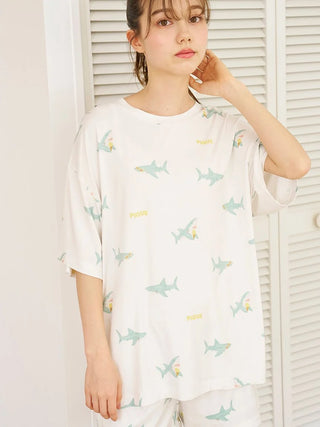 Cool-Touch Shark Print T-shirt