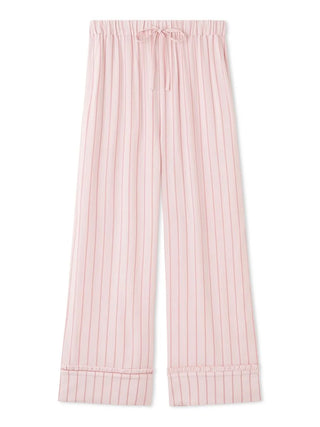 Pink striped Variation Pajama Pants with drawstring waist, made from soft fabric for comfort and style.