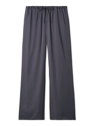 Satin pajama pants with elastic waistband and elegant sheen, luxurious loungewear for comfort and style.