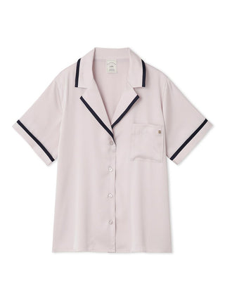 Lined Satin Sleep Shirt with a chic collar design, featuring luxurious satin fabric for elegance and comfort in sleepwear.