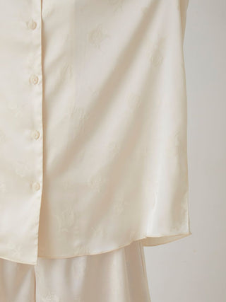 Elegant Flower Satin Pajama Sleep Shirt with Delicate Floral Print by Gelato Pique, Emphasizing Luxurious Comfort and Style