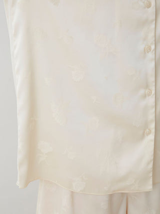 Elegant Flower Satin Pajama Sleep Shirt with Delicate Floral Print