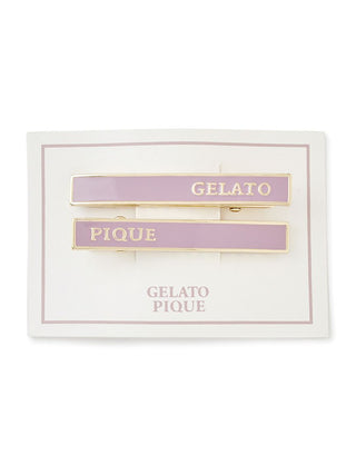 Gelato Pique Metal Hair Clip Set with Black Enamel and Gold-Tone Edges, Chic Minimalist Design, Elegant Accessory, 2 Pack