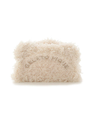 Bear-themed fluffy hair clip in soft fabric by Gelato Pique, adds a whimsical touch to hairstyles, featuring cozy, plush texture.
