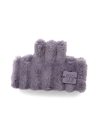 Ribbed Hair Clip by Gelato Pique in soft velvet fabric, featuring a plush ribbed design for secure hold and stylish look, neutral tone.