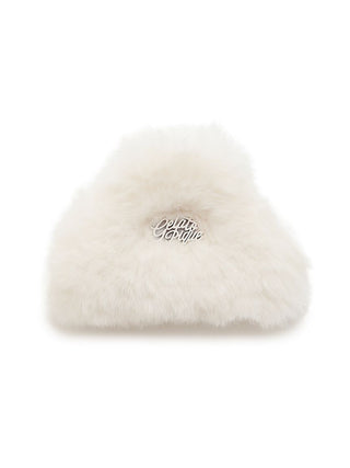 Plush Gelato Pique fur hair clip with logo, combining elegance and comfort for a stylish hold.