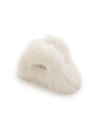 Gelato Pique Fur Hair Clip, soft faux fur, elegant and warm accessory with logo, perfect for secure holiday styling.