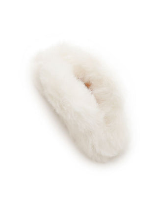Luxury Gelato Pique fur hair clip in white, plush faux fur design, soft and elegant accessory for holiday styling.