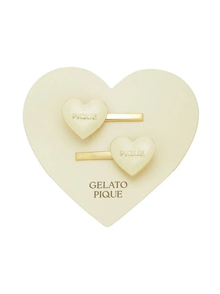Heart Hairpin Set by Gelato Pique USA featuring gold-tone accents on a heart-shaped card.