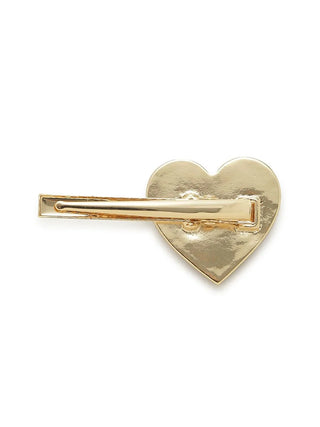Gold-tone heart hairpin with glossy finish from Gelato Pique USA, elegant accessory for adding romantic charm to hairstyles.