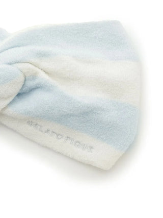 Smoothie Lite 2BD Hairband by Gelato Pique USA with a three-dimensional twist, premium loungewear and sleepwear accessory, two-color border design.