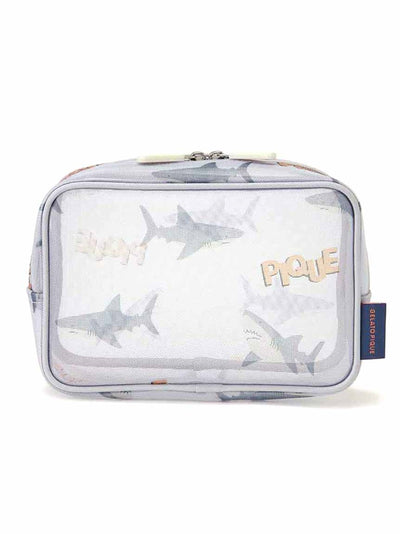 Mesh Shark Pattern Square Pouch Bag gelato pique
