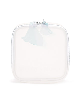 Vinyl Polar Bear Square Pouch Bag in water-resistant PVC, ideal for summer essentials.