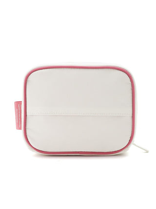 Travel Logo Square Tissue Pouch with off-white base and dusty pink trim featuring "GELATO PIQUE" logo, elegant and chic design.
