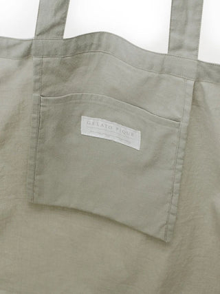 Close-up of Gelato Pique USA Lightweight Big Tote Bag in durable fabric, featuring a stylish front pocket and subtle logo