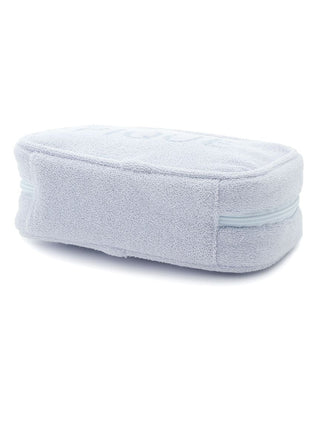 Pile Square Terry Cloth Cosmetic Pouch in soft terry cloth fabric, designed for style and practicality. Ideal for modern accessories.
