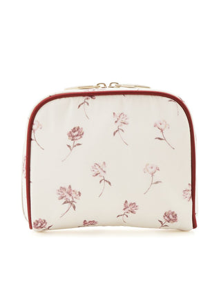 Rose Patterned Square Pouch with vintage design on an off-white background, elegant accessory by GELATO PIQUE.