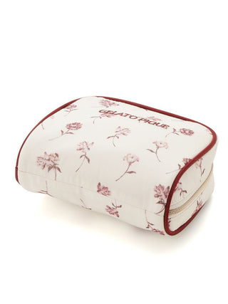 Rose Patterned Square Pouch by GELATO PIQUE on off-white background, elegant accessory with vintage charm and sophisticated design.