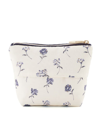Rose patterned tissue pouch with delicate floral design, full-zip closure, perfect for elegant organization on the go by Gelato Pique USA.