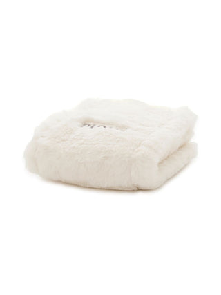 White faux fur accessory from Gelato Pique, showcasing soft and plush texture.
