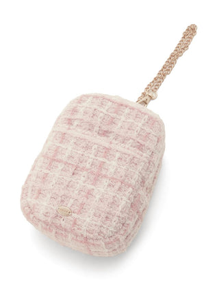 Checkered Square Pouch by Gelato Pique in pastel hues with plush texture, featuring a cozy design ideal for stylish organization.