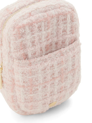 Cozy checkered square pouch in soft pastel hues by Gelato Pique, featuring a stylish and plush design for organized functionality.