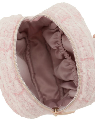 Close-up of open Checkered Square Pouch showing soft interior fabric and pastel checkered design for stylish organization by Gelato Pique.