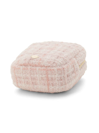 Checkered Square Pouch in pastel hues, soft plush design for stylish organization and cozy aesthetics by Gelato Pique.