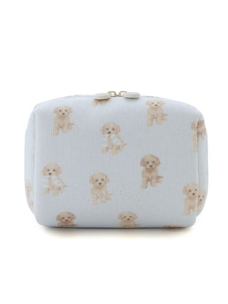 Square pouch with Toy Poodle print by Gelato Pique USA, perfect for premium loungewear enthusiasts. 2025 design, playful and cute.