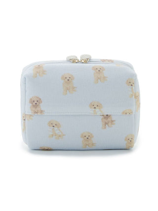 2025 Toy Poodle Motif Square Pouch by Gelato Pique USA, featuring a playful dog design. Perfect for premium loungewear enthusiasts.