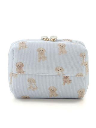 2025 Toy Poodle Motif Square Pouch by Gelato Pique USA, featuring a cute Toy Poodle pattern, perfect for premium loungewear essentials.
