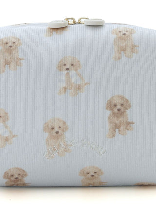 2025 Toy Poodle Motif Square Pouch by Gelato Pique USA, featuring playful poodle design, perfect for premium loungewear accessories.