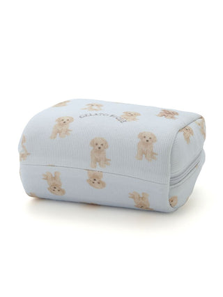 2025 Toy Poodle motif square pouch by Gelato Pique USA, featuring a premium loungewear design with playful poodle prints.