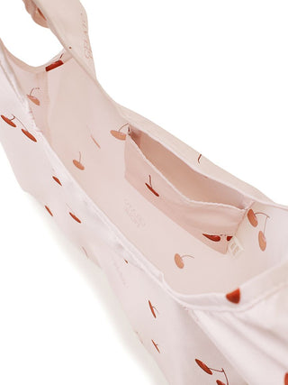 Cherry-patterned reusable tote bag from Gelato Pique USA, showcasing interior pocket, perfect for everyday use.