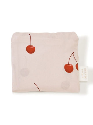 3-Pattern Reusable Tote Bag with cherry design by Gelato Pique USA, folded view showcasing sustainable and stylish everyday use.