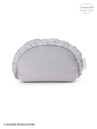LE SSERAFIM Satin Frill Pouch by Gelato Pique USA, premium loungewear and sleepwear accessory available for pre-order.