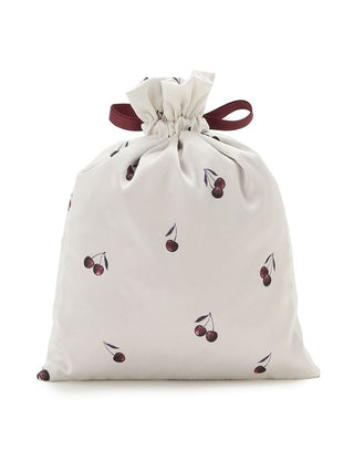Satin Cherry Drawstring Bag