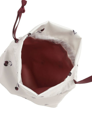 Satin Cherry Drawstring Bag