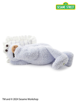 Gelato pique Cookie Monster tissue case, featuring a fluffy texture in iconic Sesame Street design, soft blue fabric.