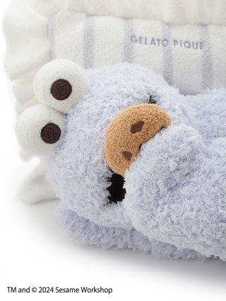 Cookie Monster tissue case made from soft Gelato fabric by Gelato Pique, featuring fluffy blue texture and iconic Sesame Street design.