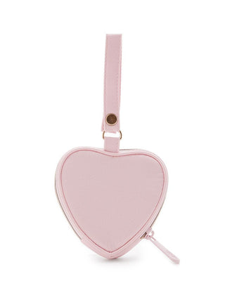 Heart Mini Pouch by Gelato Pique, heart-shaped pink accessory for small essentials like coins, earbuds, or keys, with a holiday logo.