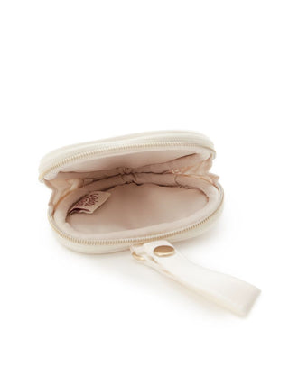 Open Heart Mini Pouch by Gelato Pique showing interior space, ideal for coins or keys, with a small attached fabric loop.