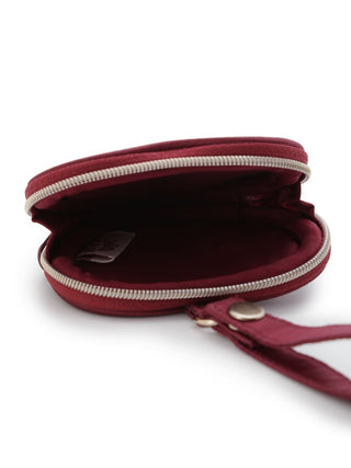 Open red Heart Mini Pouch by Gelato Pique with visible interior and zipper; perfect for small essentials like coins, keys, and earbuds.