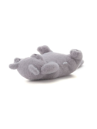 Soft grey cat plush tissue holder lying on its side, designed as decorative home accessory by Gelato Pique USA.